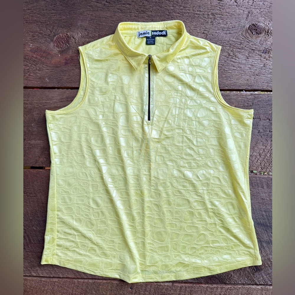 Jamie Sadock sleeveless‎ quarter zip top butter yellow XL